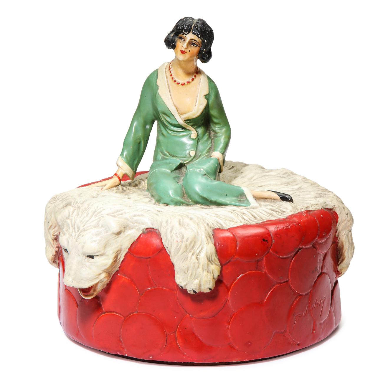 Terre de Retz lacquered paper mache powder box